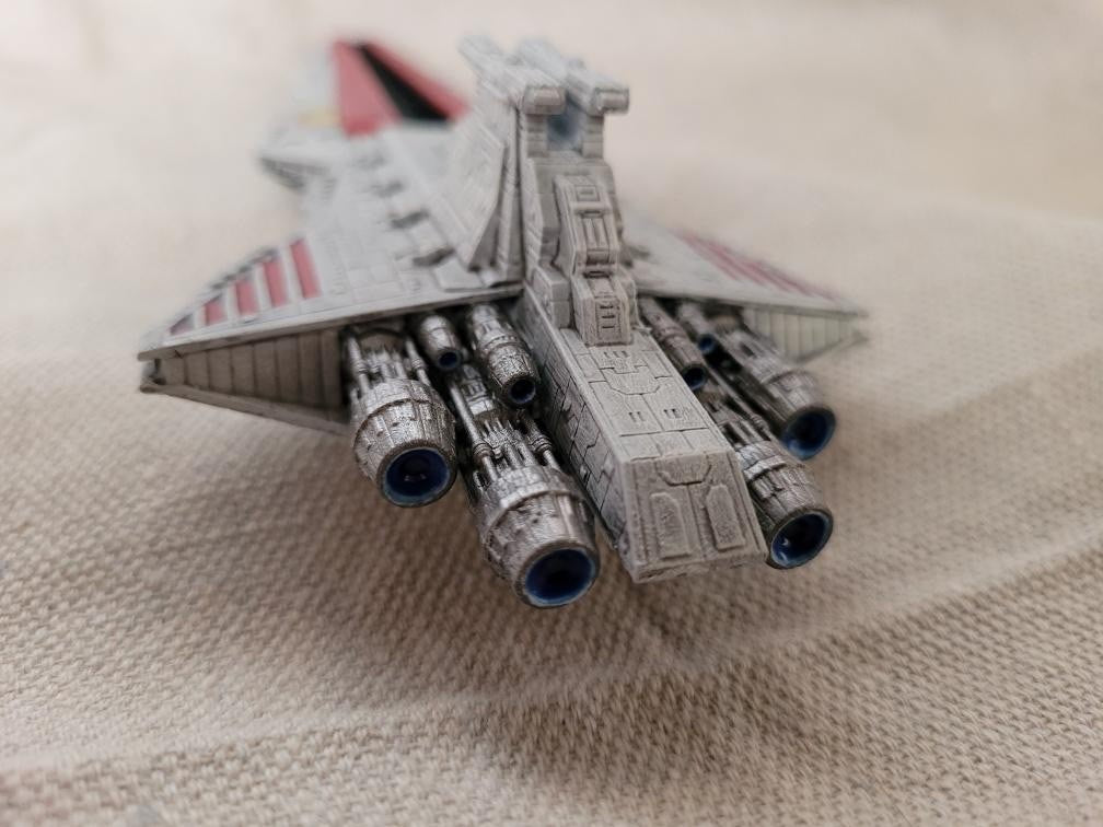 Star Wars Armada Venator Class Star Destroyer(fully painted) with base and cards