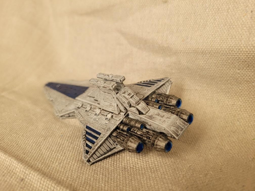 Star Wars Armada Venator Class Star Destroyer(fully painted) with base and cards