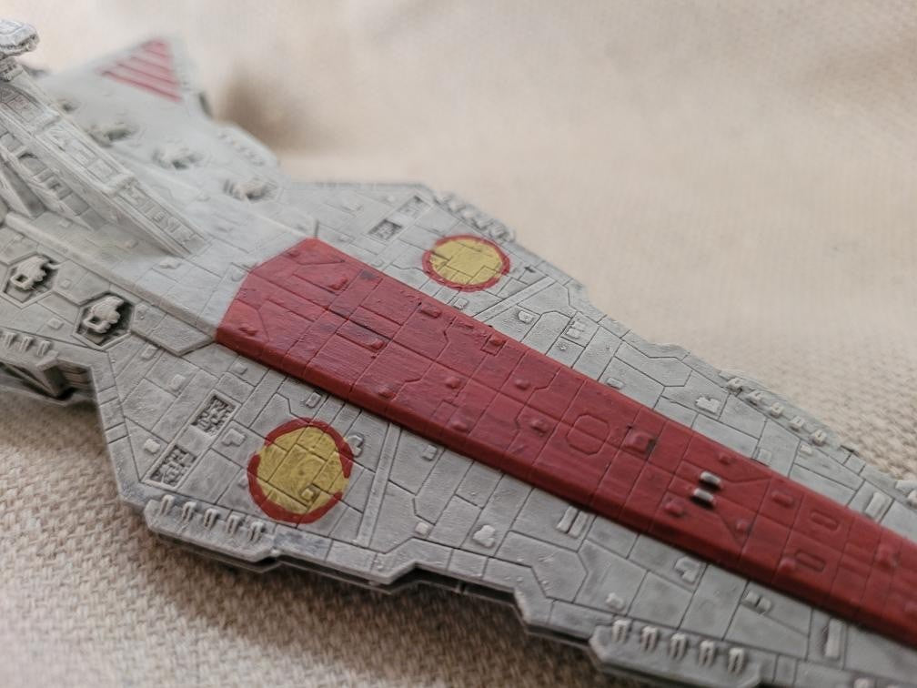 Star Wars Armada Venator Class Star Destroyer(fully painted) with base and cards