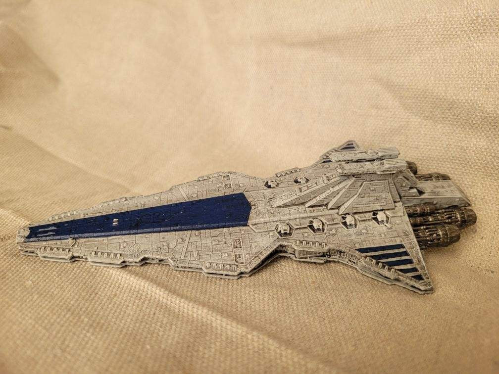 Star Wars Armada Venator Class Star Destroyer(fully painted) with base and cards