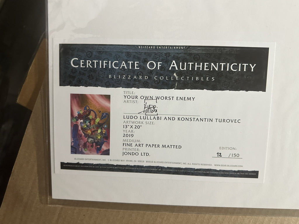 WoW Hearthstone Dr Boom Art Print 139/150 Blizzard Authentic Blizzcon COA