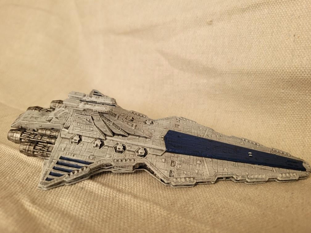 Star Wars Armada Venator Class Star Destroyer(fully painted) with base and cards