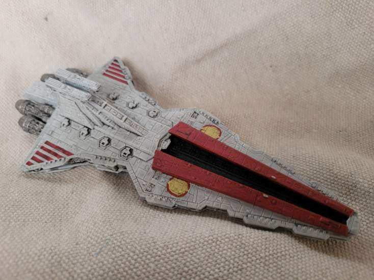 Star Wars Armada Venator Class Star Destroyer(fully painted) with base and cards